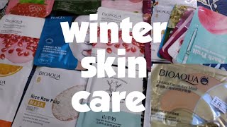 Meri winter skin care routine ☃️ sheet mask review ❄️Nabihanoorvlogs [upl. by Leasim]