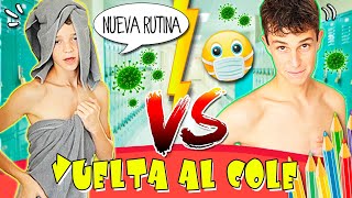 Rutina de MAÑANA PRIMER DÍA de COLE 📚 MATEO VS HUGO 🔥 MORNIG ROUTINE THE CRAZY HAACKS VUELTA al COLE [upl. by Dorry]