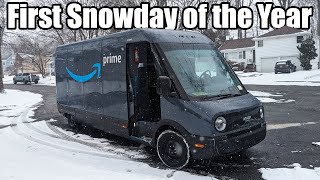 Working in Rivians Electric Delivery Van During A Snowstorm [upl. by Seavey58]