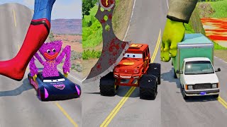 Weird Cars amp Strange Cars VS Bollard amp Hammer Hulks Foot Stream 4 Crush in BeamNGdrive shorts [upl. by Nniuq898]