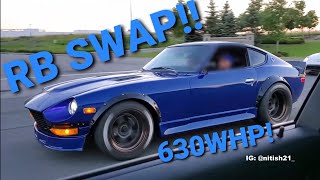 BABY R34 GTR 240Z  POV 630WHP MUST HEAR [upl. by Etteve]