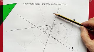 Circunferencias tangentes a tres rectas [upl. by Eidnam]