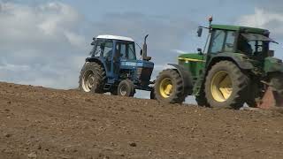 FORD 7910 AND JOHN DEERE 6610 LEVELLING FIELD [upl. by Teryn]