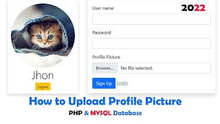 How to upload profile images to users using PHP  PHP tutorial [upl. by Sicular308]