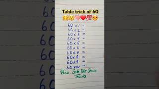 Multiplication table trick of 60😲🤗🧠❤💯😍 maths multiplication table mathstricks shorts foryou [upl. by Novelc466]