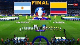 ARGENTINA vs COLOMBIA  FINAL COPA AMÉRICA 2024 PARTIDO COMPLETO  MESSI vs COL  JUEGO PES REALISTA [upl. by Ahsiat]