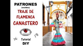 DIY Cómo hacer los PATRONES moldes del TRAJE DE FLAMENCA CANASTERO [upl. by Llesirg]