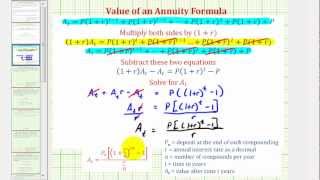 Derive the Value of an Annuity Formula Compounded Interest [upl. by Eseuqram]