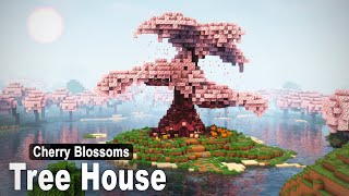 Minecraft How to build a Cherry Tree House  Tutorial [upl. by Enairda70]