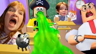 CRAZY SCHOOL with ADLEY and NiKO Naveys First Day of Roblox Class a Student has STiCKER POX [upl. by Hertha]