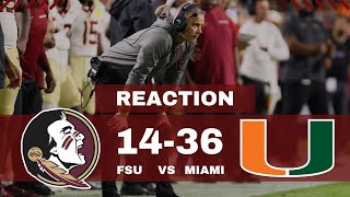 FSU vs Miami Reaction [upl. by Norreg]