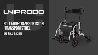 Rollatortransportstoel transportstoel Uniprodo UNIROLL03 2IN1  Productpresentatie 10250028 [upl. by Edme492]