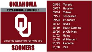 2024 Oklahoma Sooners Football Schedule [upl. by Docia467]