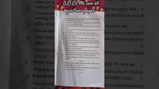 DElEd 4th sem all Questions Papers [upl. by Guinna114]