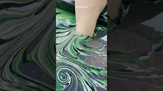 Green Leaf Body Marbling Paint Dip Reveal by BLVisuals at Beach It Festival [upl. by Rehpotsihc]