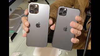 UNBOXING IPHONE 12 PRO MAX VS IPHONE 11 PRO MAX GRAPHITE [upl. by Airdnaxila]