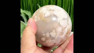 Flower Agate with Red Chalcedony Carnelian Sphere Healing Crystal Ball 676g 79mm [upl. by Anitsyrhc]