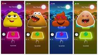 Pous revenge 🆚 Poulina 🆚 Poop Pou 🆚 Pou 🎶 Tiles Hop Edm Rush Game 🎮 Who is Best [upl. by Notnilc]