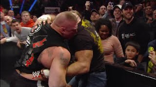 Brock Lesnar and Triple H cross paths in a tense backstage encounter Raw February 1 2016 [upl. by Idak]