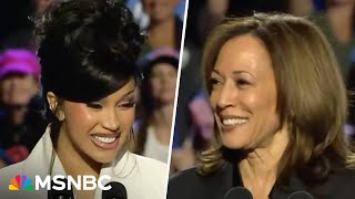 Watch Cardi B Flo Mili and GloRilla campaign with Kamala Harris in Wisconsin  MSNBC [upl. by Natie]