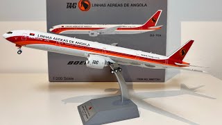 UNBOXING and REVIEW Retro modelsInflight 200 TAAG Angola Boeing 777300er reg D2TEK  RM77301 [upl. by Dopp]