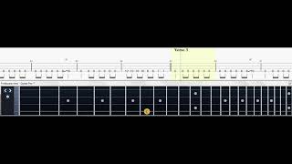 Shadowplay — Joy Division — Bass part with tabs fretboard view and metronome 4k [upl. by Melamed]