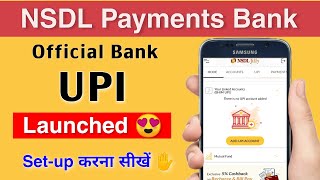 NSDL Payments Bank UPI launched 😍  NSDL Jiffy app UPI  nsdl payment bank account  nsdl bank card [upl. by Adnam787]