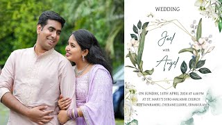 Wedding  Joel amp Angel  14th April 2024  400 pm  St Marys Syro Malabar Chruch  Cheranellore [upl. by Vaios]