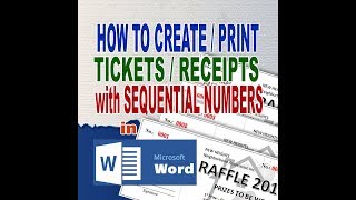 Raffle Tickets Sequential Numbering in MS Word [upl. by Anaiad374]