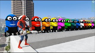 GTA 5 EPIC RAGDOLL SHOW SPIDERMAN VS COLOR MINION FALLS amp FAILS LIVE GTA V 14 gta shortsfeed [upl. by Veats]