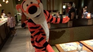 Disneyland Paris Tigger presents the breakfast buffet at Golden Forrest Lounge hotel Seqouia Lodge [upl. by Bruce875]