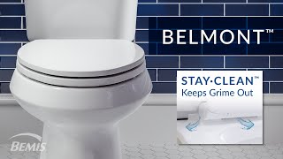 Belmont™ Single Hinge Wood Toilet Seat  Never Loosens Slow Close Stay•Clean Adjustable [upl. by Htaras963]