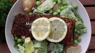 Mormorsalat med kartofler og laks [upl. by Vary]