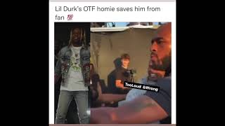 Lil Durk gets SAVED by OTF Boona from a crazy Fan lildurk [upl. by Cira]