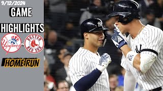 Yankees vs Red Sox Game HIGHLIGHTS  MLB Highlights 9122024 [upl. by Tsugua]