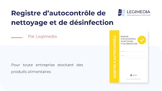 Registre dautocontrôle de nettoyage et de désinfection  legimedia [upl. by Ailecra]