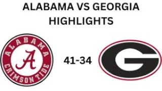 ALABAMA VS GEORGIA HIGHLIGHTS CONDENSED VERSION [upl. by Enaujed195]