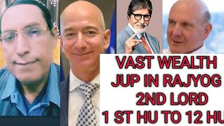 VAST WEALTH JUP IN RAJYOG 2ND LORD 1ST HU TO 12 HU [upl. by Nicholle]