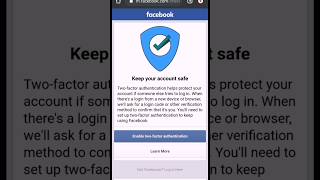 Keep Your Account Safe Probelm Solved  Fb two factor problem  Enable two factor authentication [upl. by Seaman]