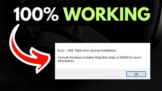 Install error 1603 Fatal error during installation on Windows 11 FIXED [upl. by Omor598]