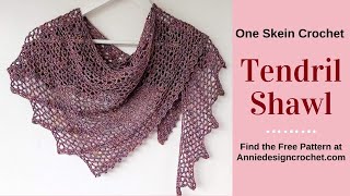 Crochet One Skein Shawl  Tendril [upl. by Annekcm]