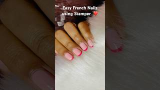 Easy French Nails using Stamper ❤️❤️❤️ [upl. by Matthei536]