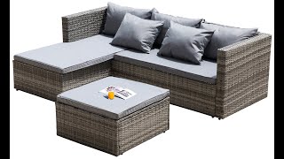 How to assemble Patio Sectional Sofa [upl. by Redlac]