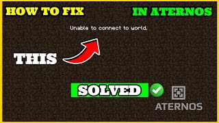 How To Fix Unable to connect to world in aternos 120  unable to connect to world minecraft aterno [upl. by Fillander]