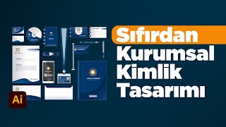 Sıfırdan Kurumsal Kimlik Tasarımı  Adobe Illustrator 2022 CC [upl. by Yorgerg]