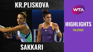 Kristyna Pliskova vs Maria Sakkari  2020 Palermo First Round  WTA Highlights [upl. by Anilorak467]