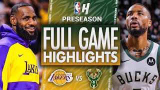 Los Angeles Lakers vs Milwaukee Bucks  Full Game Highlights  October 10 2024 NBA Preseason [upl. by Sioux921]