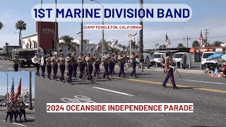 1st Marine Division Band  2024 Oceanside Independence Day Parade [upl. by Leelah]