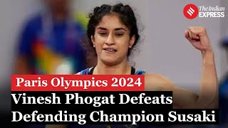 Vinesh Phogat Defeats Defending Champion Yui Susaki  Paris Olympics 2024 [upl. by Rees]