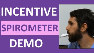 Incentive Spirometry Spirometer Demonstration Instruction  Incentive Spirometer Procedure [upl. by Jacinthe]